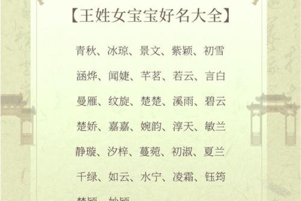 王姓男孩女孩名字大全及其寓意解析