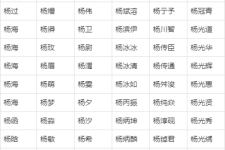 杨姓男孩名字大全，挑选最具特色的名字