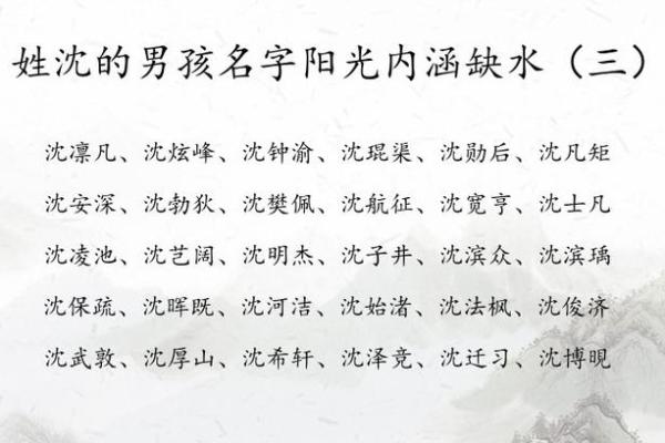 沈姓文化传承中的名字选择与意义