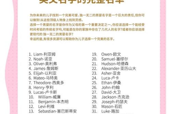 生辰八字起英文名的技巧，轻松挑选最合适的名字